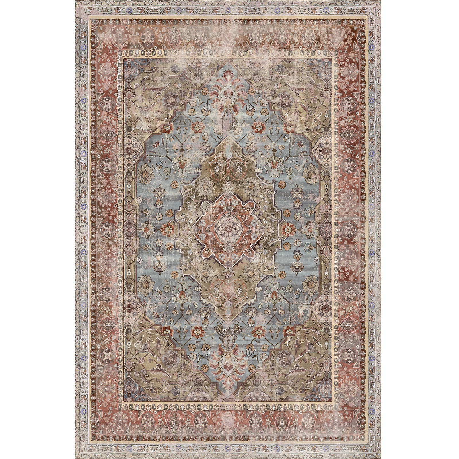 Tapis imprimé Avlin en chenille, fabriqué à la machine